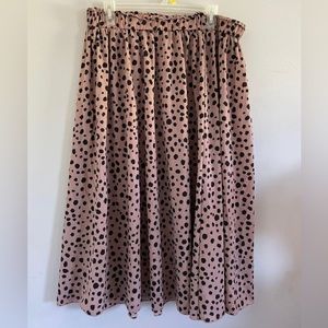 Shein plus size blush and polka dot skirt